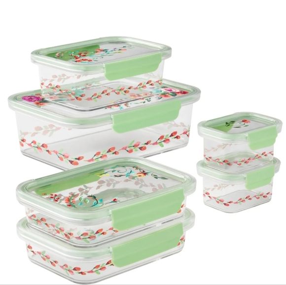 ❤️ New Pioneer Woman Painted Meadow Tritan 12-Piece Food Storage Containers - Picture 7 of 7